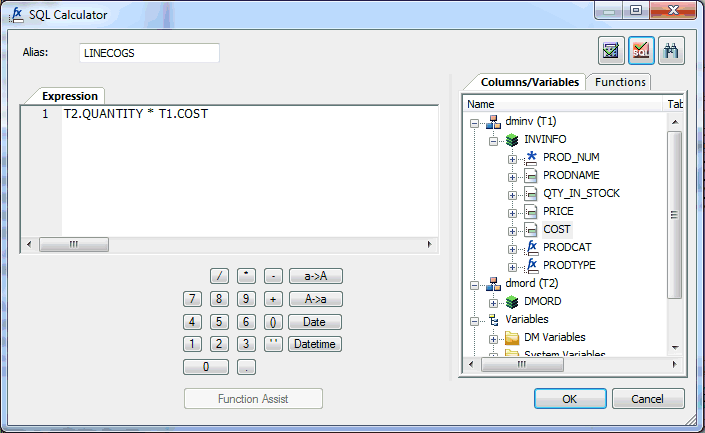 SQL Calculator window 