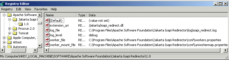 registry settings