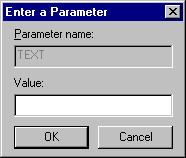 Enter a parameter dialog box