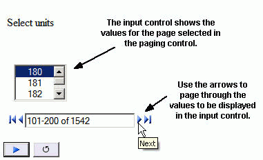 Paging control on the HTML output page