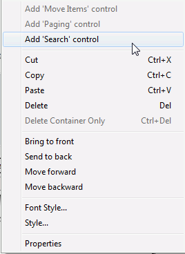 Add Search control option