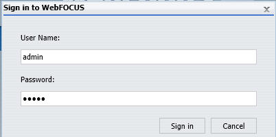 Sign in to WebFOCUS page