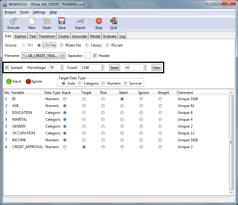 Sample check box