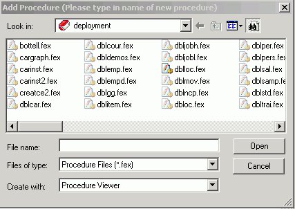 Procedure dialog box