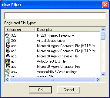 New Filter dialog box