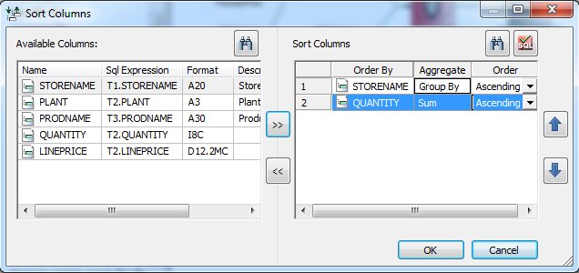 Sort Column Window 