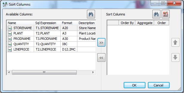 Sort Column Window 