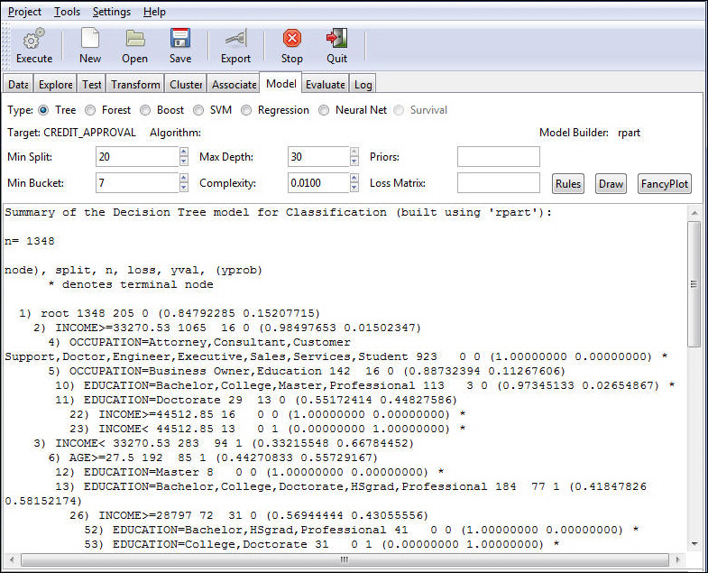 Model output window