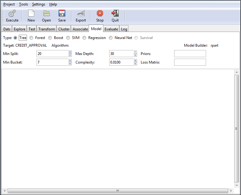 Model tab