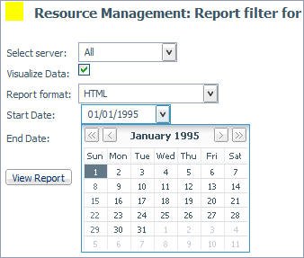 Report Filter Calendar