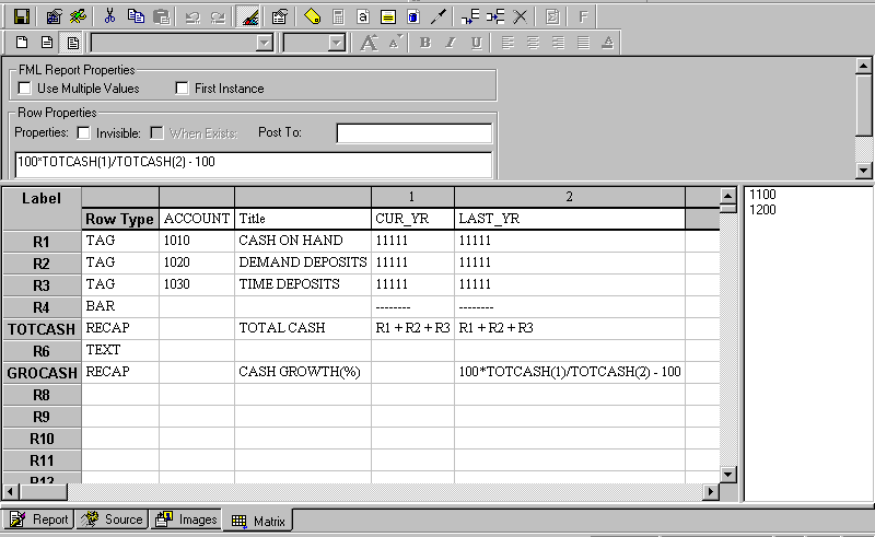 Calculating Recap expressions