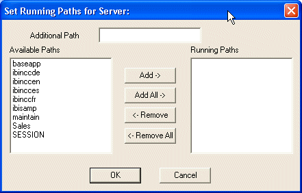 Set Running Paths for Server Diagram