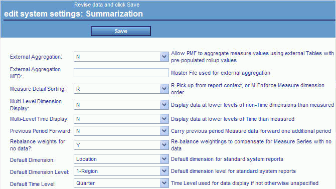 Summarization Settings