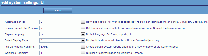 UI Settings