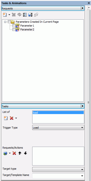 Tasks & Animations panel