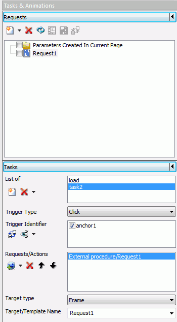 Requests and Tasks section