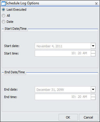 schedule log options