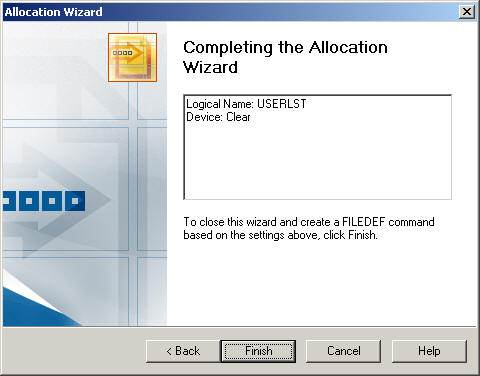Allocation Wizard dialog box