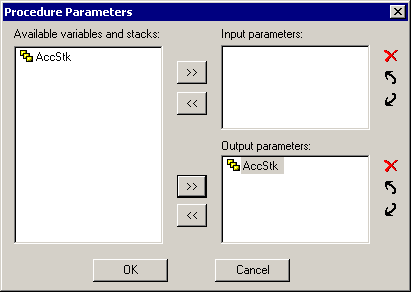 Procedure Parameters dialog box 