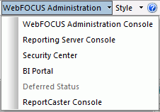 WebFOCUS Administration Menu