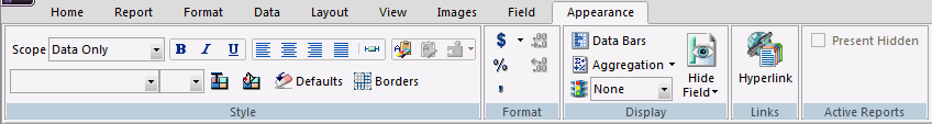Appearance tab