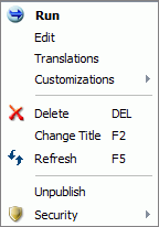 Context Menu for Portal