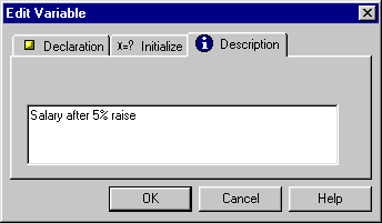 Edit Variable dialog box 