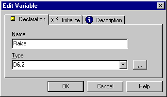 Edit Variable dialog box 