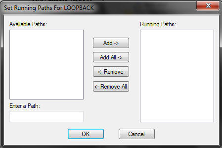 Set Running Paths dialog box