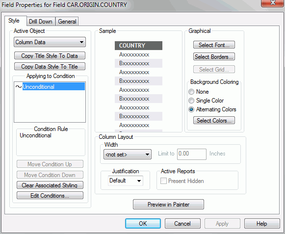 Field for Properties for Field dialog box