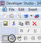 Developer Studio HTML Composer toolbar, Visibility toggle button