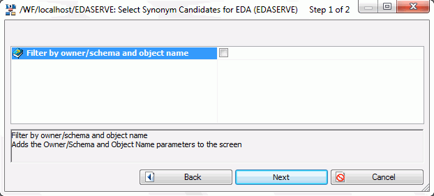 Select synonyn candidate dialog box