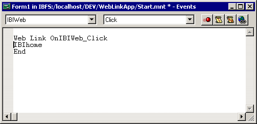 Web Link/Form1 dialog box