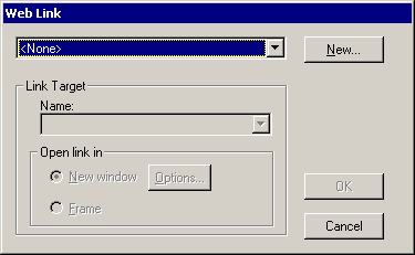 Web Link dialog box