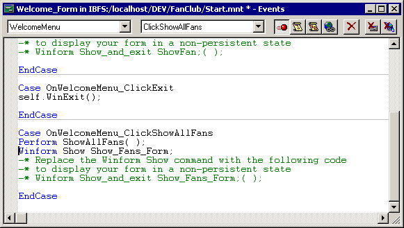 Show a form dialog box