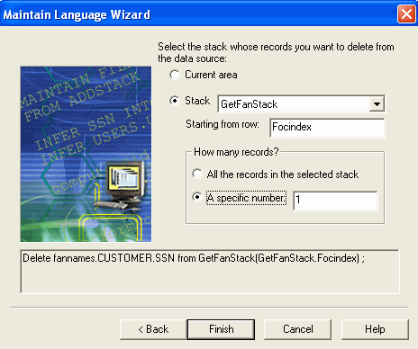 Mainitain Language Wizard dialog box