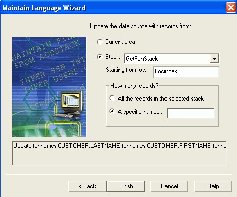 Mainitain Language Wizard dialog box