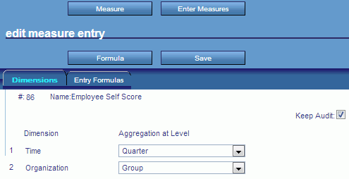 Edit Measure Entry form