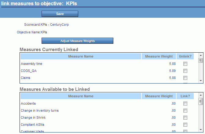 Link Measures to Objectives