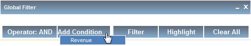 Global Filter dialog box with common fields