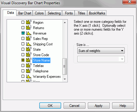 Bar Chart Data Tab