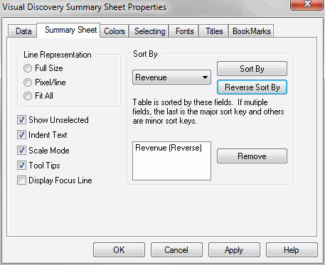 Summary Sheet tab