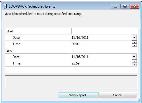 Scheduled Events Dialog Box