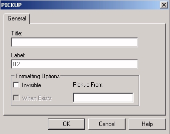 Pickup Dialog box