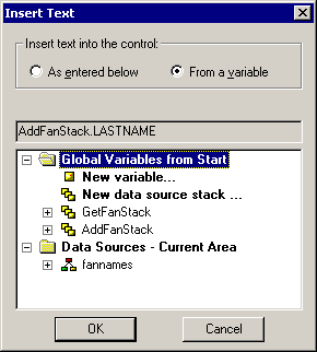 Insert Text Dialog Box