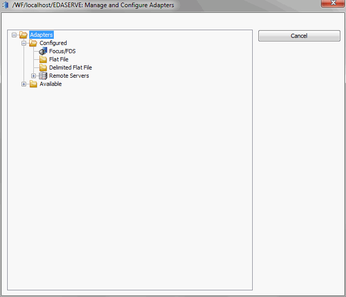 Manage and Configure Adapters dialog box