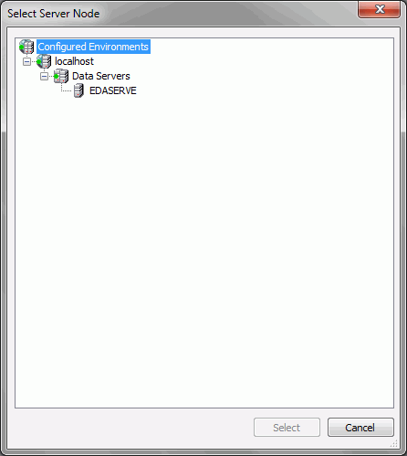 Select Server Node dialog box