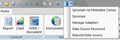 Command with submenu on the Quick Access Toolbar