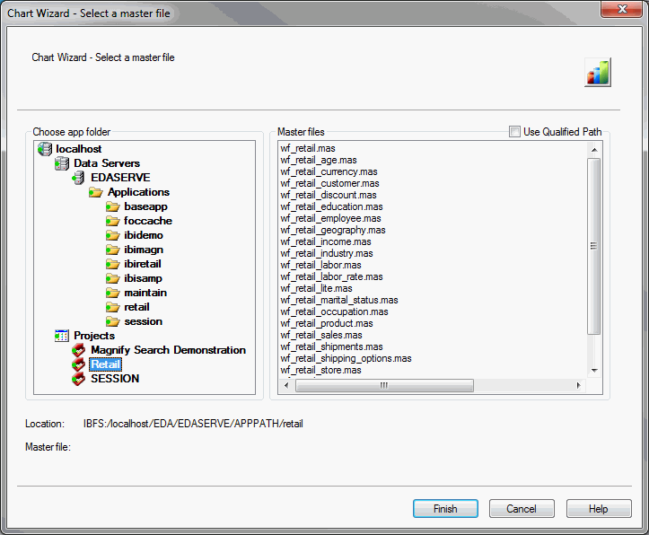 Chart Wizard - Select a master file windwo