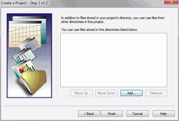 Create a Project dialog box 2